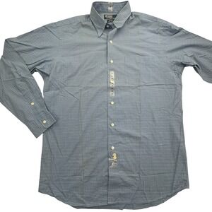 Polo Ralph Lauren Shirt Mens Medium Blue Plaid Merrin Button Down Cotton Casual